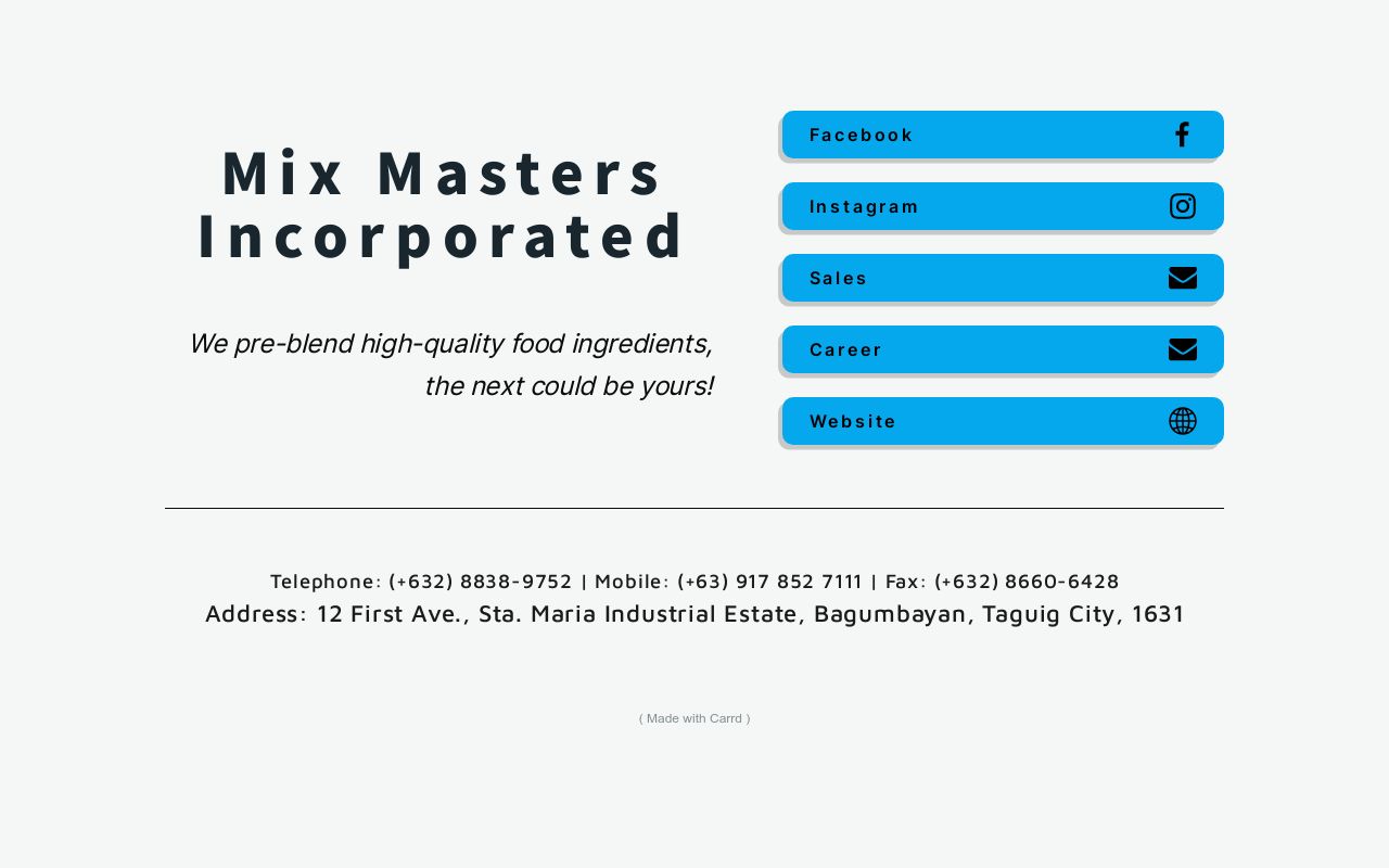 Mix Masters Inc